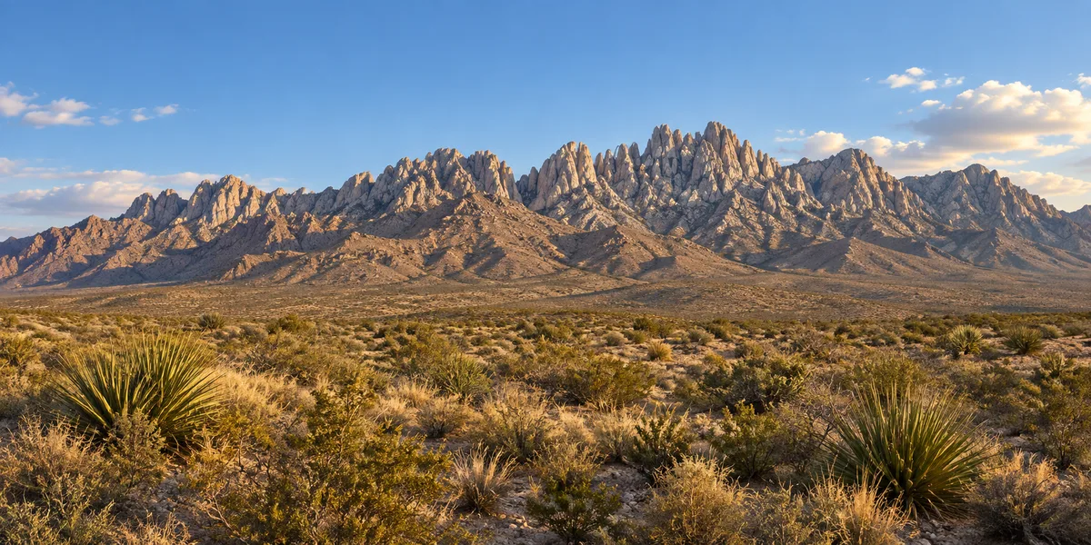 AI-generated landscape inspired by the Organ Mountains and desert near Las Cruces